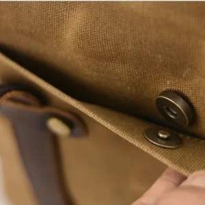 AT5 WAXMultifunktion™  3in1 Canvas Businesstasche Laptoptasche Aktentasche für Damen Herren / Canvas mit leder - armeegrün